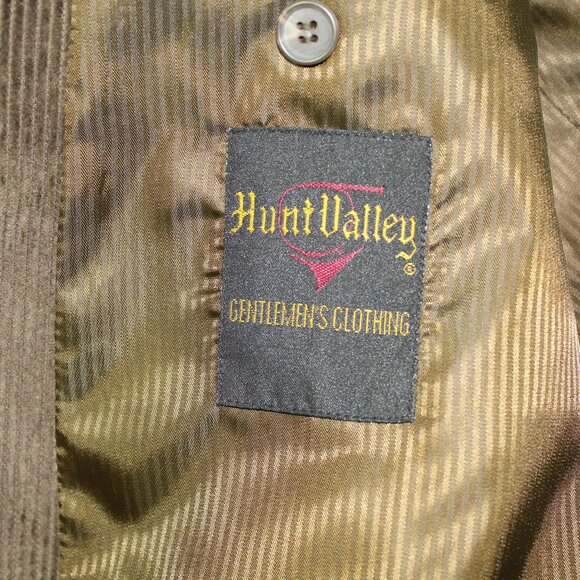 VTG HUNT VALLEY Gentlemens Clothing Sz 48R Brown Corduroy 2 Button Blazer Jacket - Picture 3 of 6